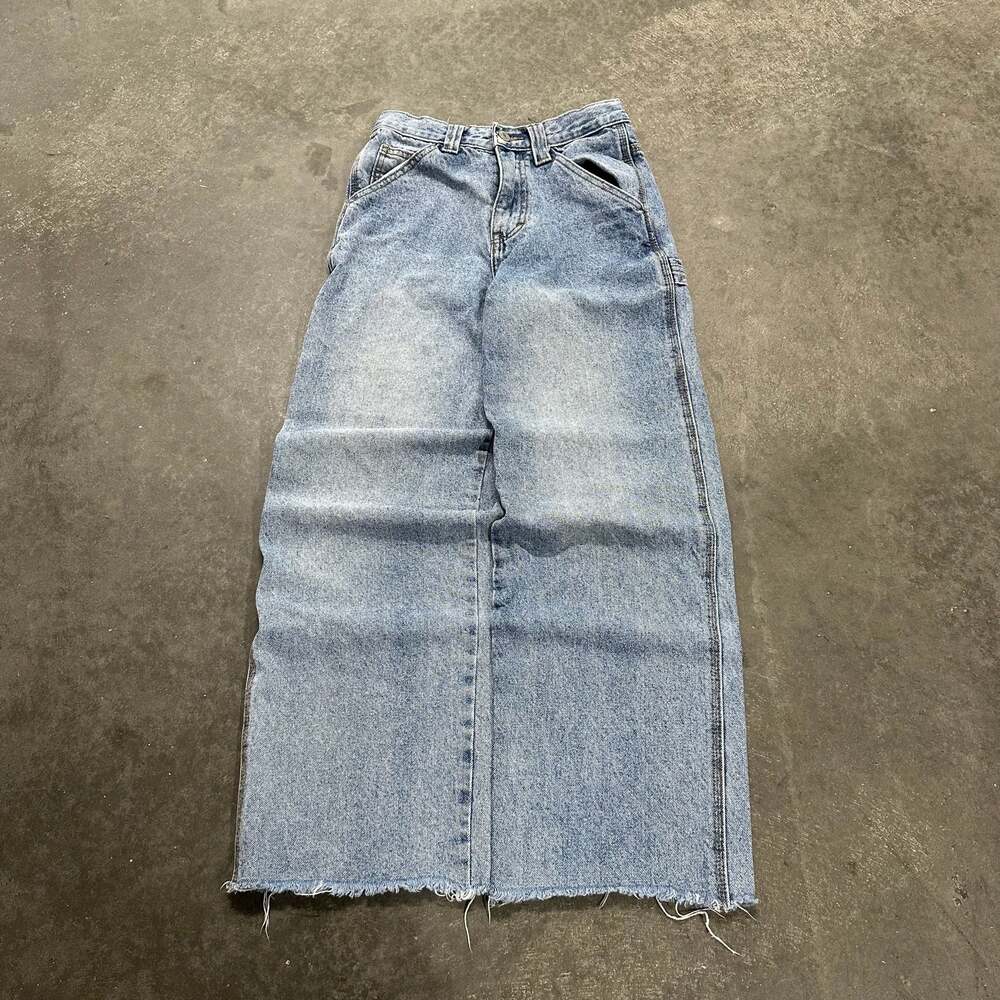 Vintage John Galt Carpenter Jeans Baggy Wide Leg Raw Hem Utility Denim